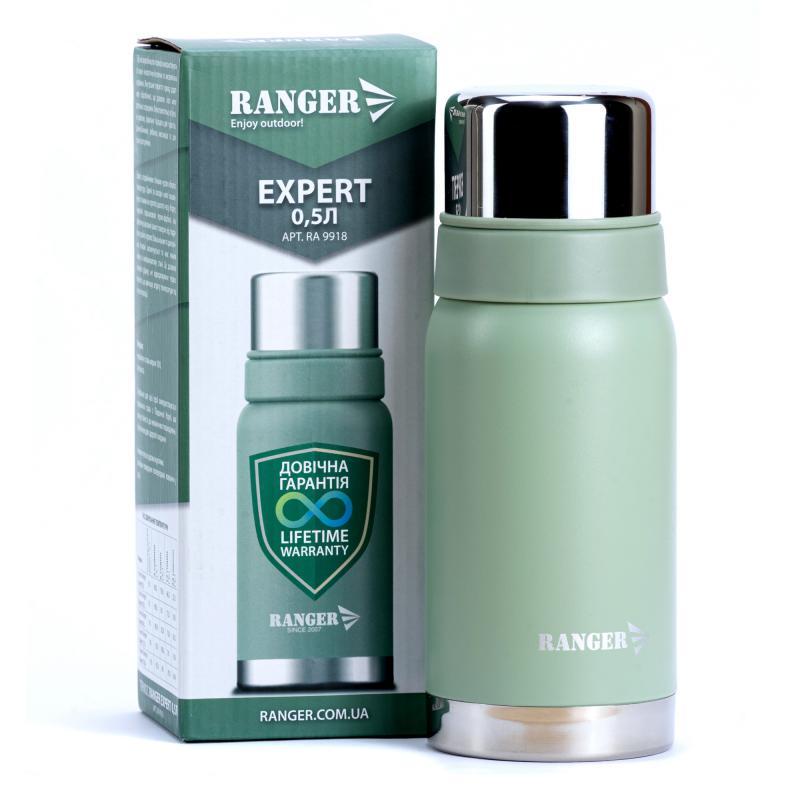 Термос Ranger Expert 0.5 L нержавіюча сталь оливково-сіра вага 360 г подвійні стінки для теплоізоляції