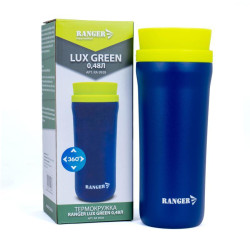 Термокружка Ranger Lux 0.48 L Зеленая нержавеющая сталь двустенная конструкция кнопковая система відкриття Термокружка Ranger Lux 0.48 L Зеленая нержавеющая сталь двустенная конструкция кнопковая система відкриття