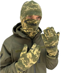 Комплект шапка бафф перчатки Ranger піксель фліс 250-280 грм2 розмір шапки 55-57 см Комплект шапка бафф перчатки Ranger піксель фліс 250-280 грм2 розмір шапки 55-57 см