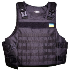 Плитоноска Kirasa чорна Арт.KI101 з кевларовим захистом та матеріалом Cordura 1000d універсальний розмір
