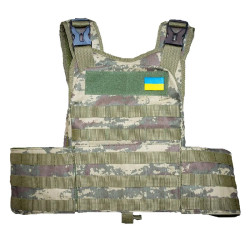 Плитоноска тактична Kirasa піксель універсальний розмір матеріал оксфорд система MOLLE Плитоноска тактична Kirasa піксель універсальний розмір матеріал оксфорд система MOLLE