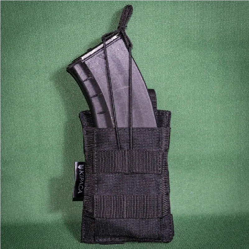 Підсумок Kirasa чорний для одного ріжка з матеріалу Cordura 1000 система кріплення MOLLE