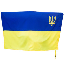 Прапор України Kirasa 150х90 см габардин синьо-жовтий з вишивкою герба кишеня для флагштоку Прапор України Kirasa 150х90 см габардин синьо-жовтий з вишивкою герба кишеня для флагштоку