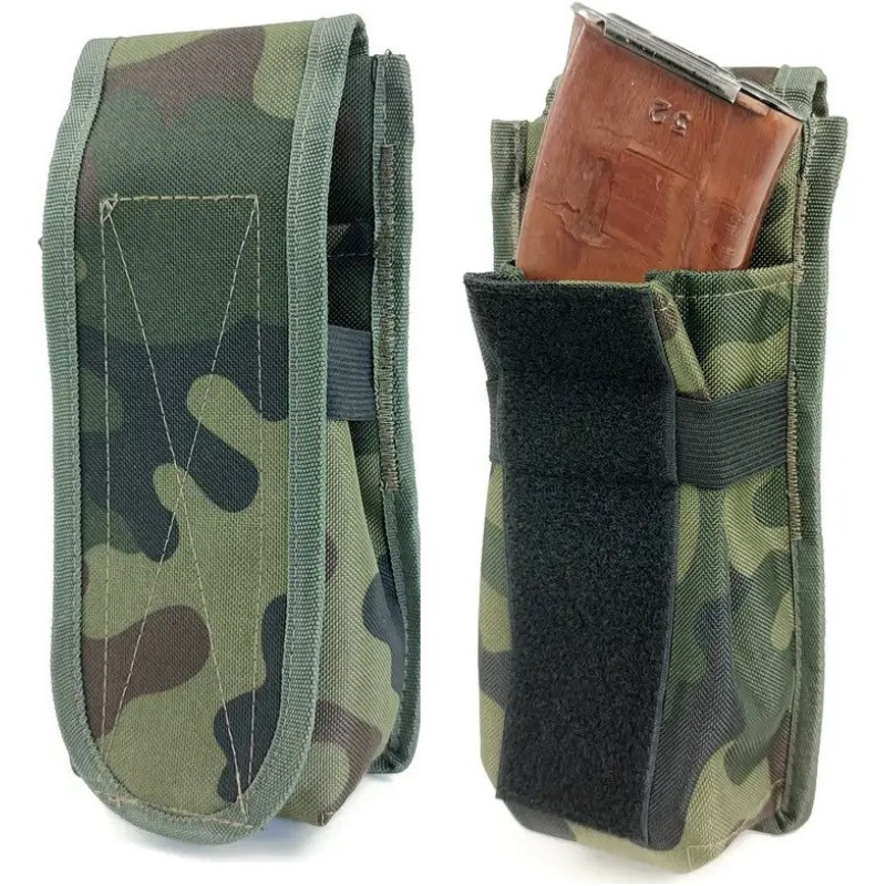Підсумок закритий одинарний для 2 магазинів АК Cordura мультикам 22х4.5х10 см вага 105 г
