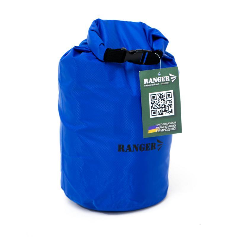 Гермомішок Ranger 20 L Blue поліестер 210Т вага 0.2 кг розмір 66х24х24 см проклеені шви для захисту від води