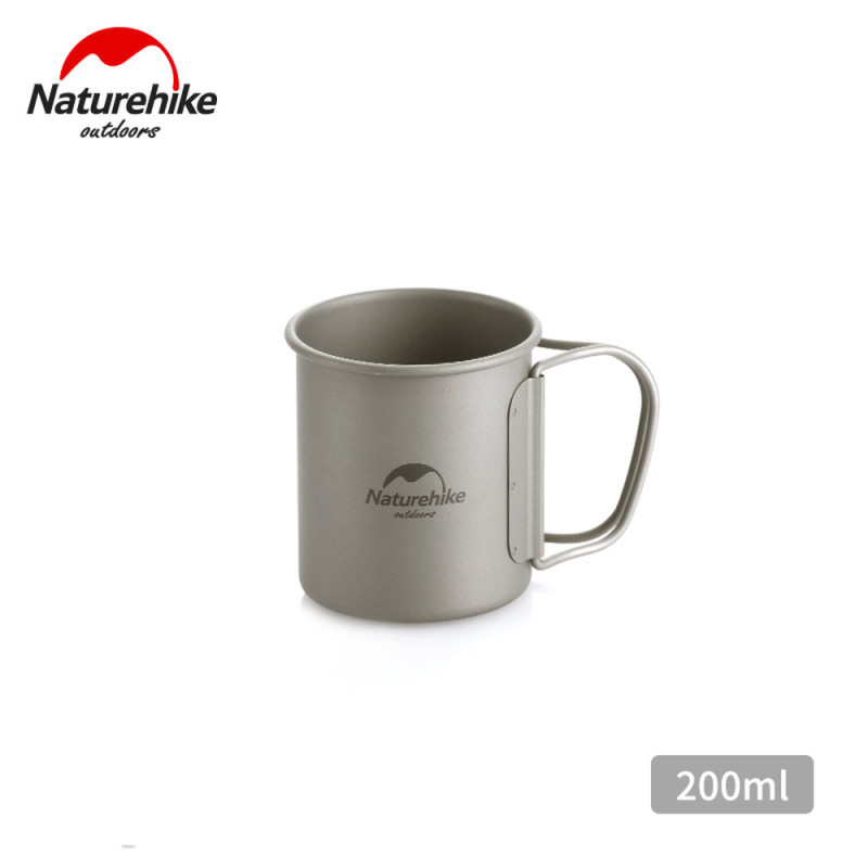 Кружка титановая Naturehike NH20CJ005 200 мл легкая 45 г с складной ручкой розмір 7x6 см