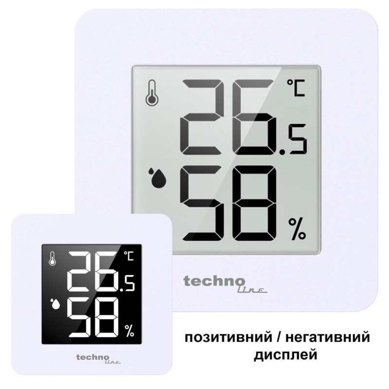 Термогігрометр Technoline WS9475 White E-paper вимірювання температури -9.9°C до +50°C вологості 20% до 95%