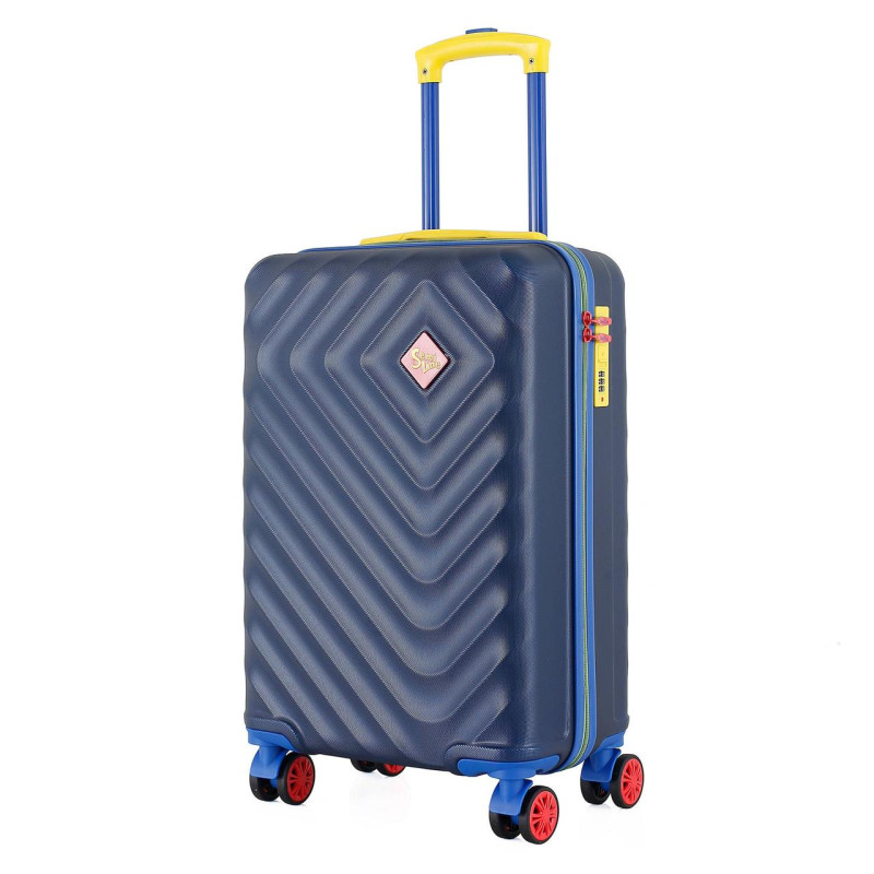 Валіза Semi Line T5807-1 Blue 20 дюймів об'єм 41 л вага 2.58 кг з кодовим замком та 4 колесами