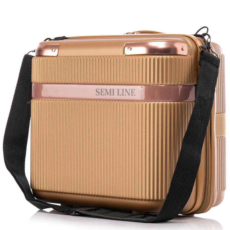 Бьюті-кейс Semi Line Gold T5667-1 16Л ABS-пластик для ручний клади 32x30x17 см