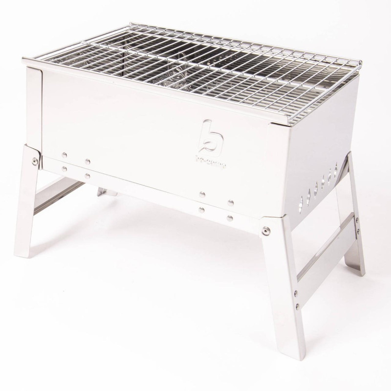 Гриль вугільний Bo-Camp Compact Delux Silver легкий складний нержавіюча сталь 1.9 кг для кемпінгу і дачі