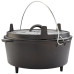 Казан Groenberg Askja Pot 33 cm 10 L Black чавун для приготування їжі на вогні і в духовці з кришкою та ручкою