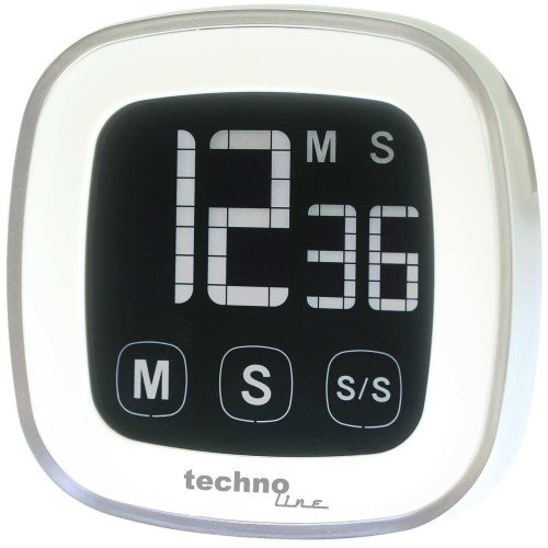 Цифровий таймер Technoline KT400 Magnetic Touchscreen White до 100 хв з магнітом та секундоміром