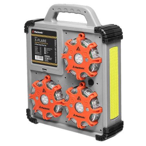 Фонари Mactronic X-Flare Red/Blue/Amber 30 Lm 6 режимів роботи IP67 зарядка 12/220V