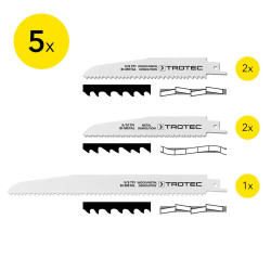 Набір пиляльних полотен Trotec 5 pieces Wood/Metal Set 150 мм/230 мм біметал (BIM) для дерева і металу Набір пиляльних полотен Trotec 5 pieces Wood/Metal Set 150 мм/230 мм біметал (BIM) для дерева і металу