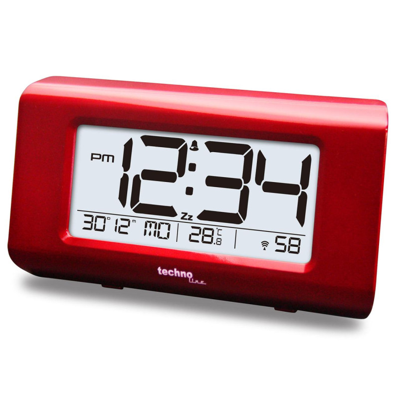 Годинник настільний Technoline WT197 Red великий монохромний циферблат електронний термометр календарь