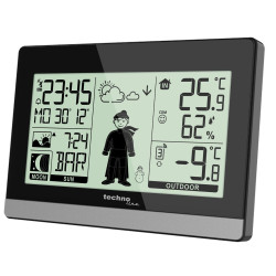 Метеостанція Technoline WS9612 Black електронна з будильником виносний датчик температури прогноз погоди на 8 годин Метеостанція Technoline WS9612 Black електронна з будильником виносний датчик температури прогноз погоди на 8 годин