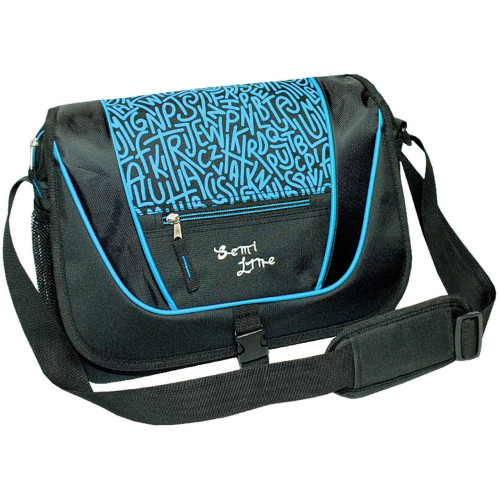Сумка через плече Semi Line 7156 Black/Blue об'єм 9 л водонепроникний матеріал регульований ремінь