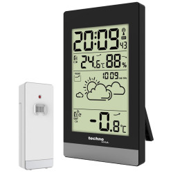 Метеостанція Technoline WS9132 Black з бездротовим датчиком прогноз погоди на 12-24 години вимірювання температури та вологості Метеостанція Technoline WS9132 Black з бездротовим датчиком прогноз погоди на 12-24 години вимірювання температури та вологості