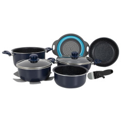 Набір посуду Gimex Cookware Set induction 9 предметів Blue з термостійкими ручками 4-слівним покриттям