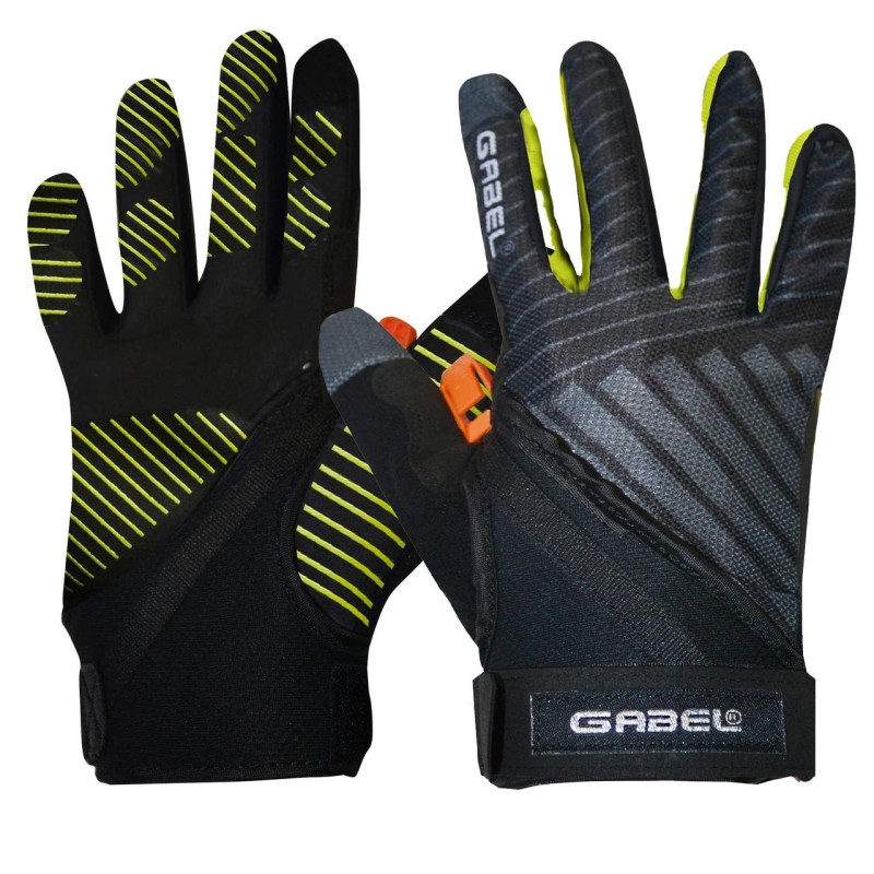 Рукавиці Gabel Ergo Pro Yellow S для скандинавської ходьби трейлранінг чорний/салатовий вітронепроникні Touch-Screen