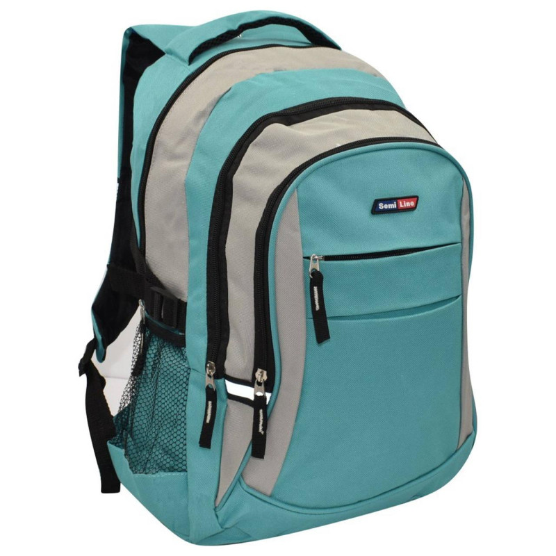 Рюкзак міський Semi Line 35 Turquoise/Grey (BSL117) об'єм 35 л водостійкий матеріал 600D Polyester PVC