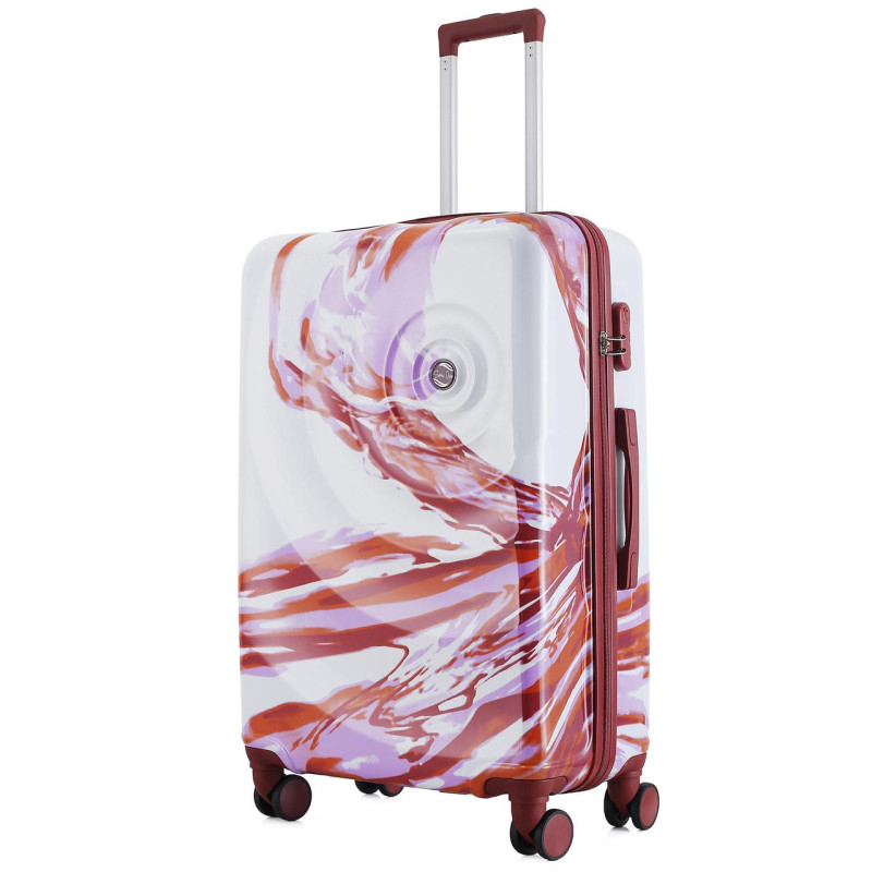 Валіза Semi Line T5654-3 White/Red Print об'єм 97 л вага 4.3 кг кодовий замок на 4 колесах