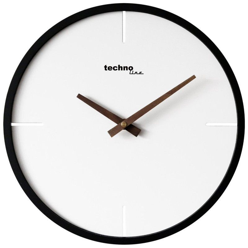 Годинник настінний Technoline WT4130 White/Black кварцовий 280 мм безшумний LED підсвітка