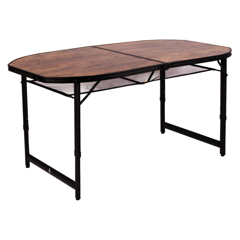 Стіл Bo-Camp Woodbine Oval 150x80 см Black/Wood look максимальне навантаження 50 кг регульовані ніжки