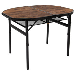 Стіл Bo-Camp Woodbine Oval 100x70 см алюмінієвий Black/Wood look максимальне навантаження 30 кг регульована висота 36/70 см Стіл Bo-Camp Woodbine Oval 100x70 см алюмінієвий Black/Wood look максимальне навантаження 30 кг регульована висота 36/70 см