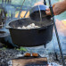 Казан Bo-Camp Dutch Oven Cast Iron 31 см 5 л чорний для приготування на вогні з кришкою і сталевою ручкою