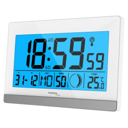 Годинник настільний Technoline WS8056 White/Silver електронний з будильником термометром таймером Годинник настільний Technoline WS8056 White/Silver електронний з будильником термометром таймером