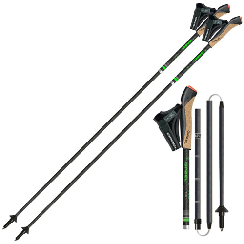 Палиці для скандинавської ходьби Gabel FLD Carbon 105 ультралегкі 4 секції 100% карбон складні до 35 см