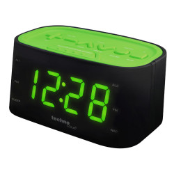Годинник настільний Technoline WT465 Black/Green електронний FM-радіоприймач 20 станцій два будильники Годинник настільний Technoline WT465 Black/Green електронний FM-радіоприймач 20 станцій два будильники