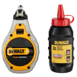 Шнур розмічальний DeWALT DWHT48335RC-0 30 м з алюмінієвим корпусом і крейдяним порошком для видимих ліній Шнур розмічальний DeWALT DWHT48335RC-0 30 м з алюмінієвим корпусом і крейдяним порошком для видимих ліній