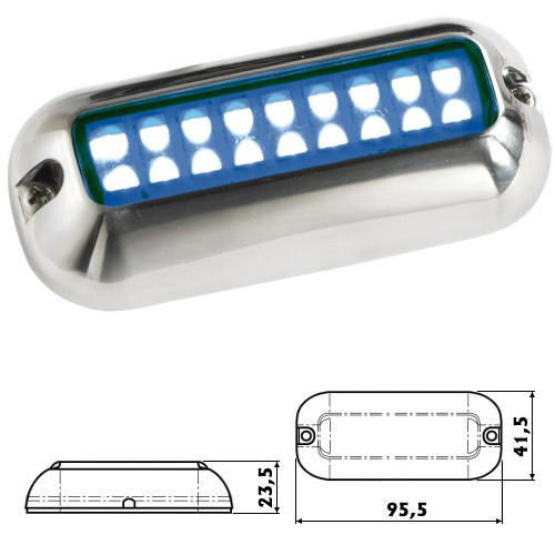 Світильник LED Osculati 12 В 1.2 Вт нержавіюча сталь синій IP68 27 світлодіодів підводний для акваріумів та басейнів