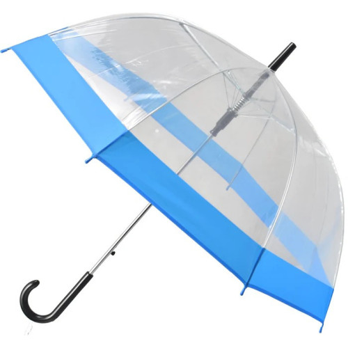 Парасолька Semi Line Transparent-Blue (2507-4) тростина з напівавтоматичним механізмом діаметр куполу 84 см сталевий каркас