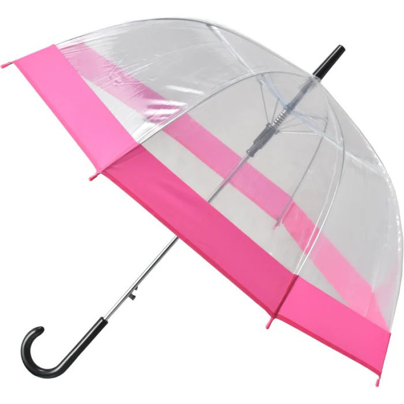 Парасолька Semi Line Transparent-Pink (2507-5) діаметр 84 см напівавтоматичний механізм прозорий каркас з стали