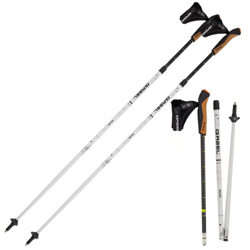 Палиці для скандинавської ходьби Gabel Nordic Revo Alu Carbon легкі телескопічні 220 г 3 секції діаметр 14/16 мм