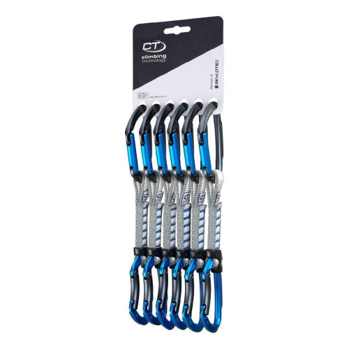 Відтяжка Climbing Technology Lime B Set NY 12 cm Anthracite / Electric Blue набір 6 штук вага 600 г навантаження 25 kN