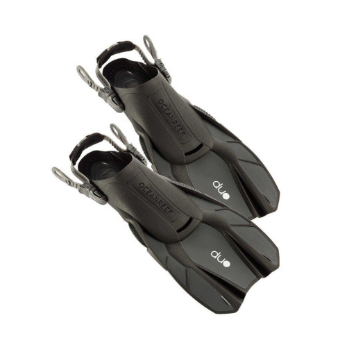 Ласти Ocean Reef Duo Fins grey S/M резина откритая пятка сменний неопреновій ремешок для дайвинга