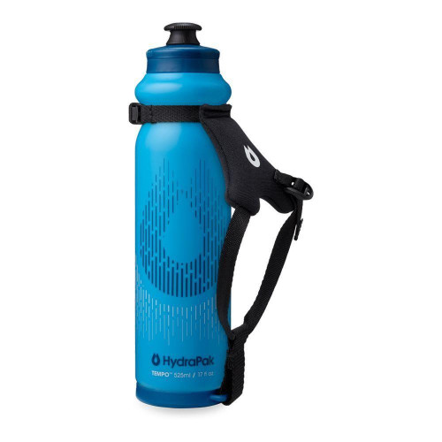 Пляшка HydraPak Tempo Pro 525ml Blue герметичная легкая для бега с регульованим ремешком и индикатором води