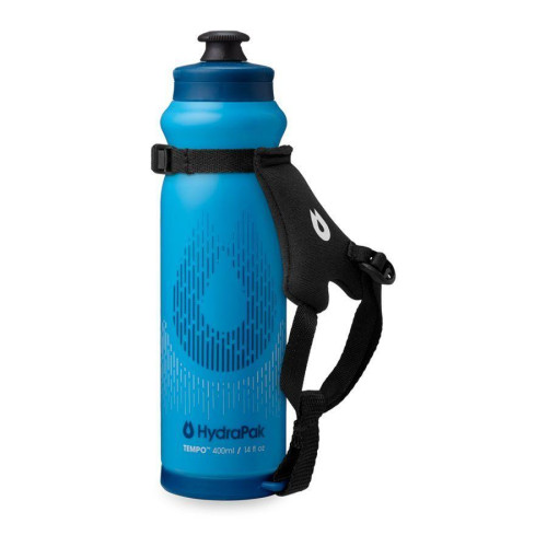 Пляшка HydraPak Tempo Pro 400ml Blue герметичная легкая с унікальним ремнем и индикатором уровня води