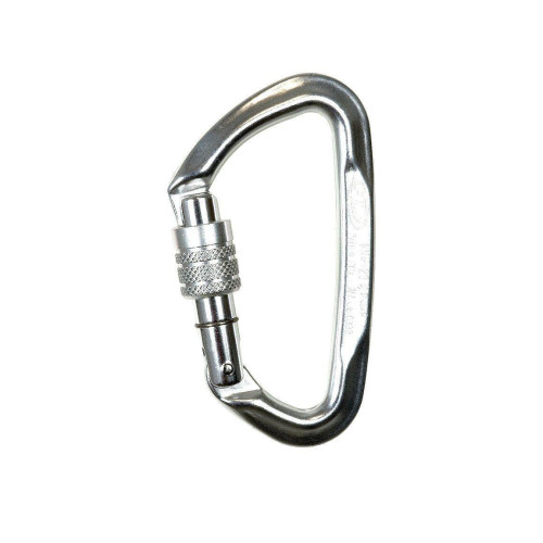 Карабін Climbing Technology Lime SG Silver алюмінієвий 46 г різьбова муфта каплева форма 23 kN нагрузка