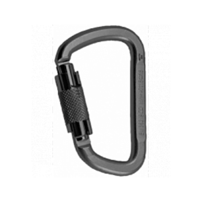 Карабін Rock Empire Carabiner Steel D-KL-2T Black муфта Twist Lock вага 214 г навантаження 40 kN