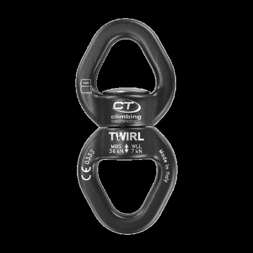 Вертлюг Climbing Technology Twirl Black рабочая нагрузка 7 kN разрушающая нагрузка 36 kN легкий дюралюминиевій