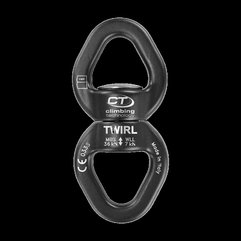 Вертлюг Climbing Technology Twirl Black рабочая нагрузка 7 kN разрушающая нагрузка 36 kN легкий дюралюминиевій