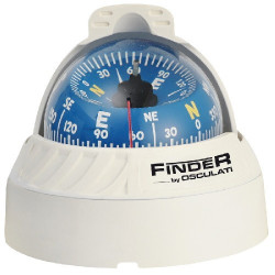 Компас Osculati Finder накладний 67 мм 15° білий з підсвічуванням і компенсаторами для човна і яхти Компас Osculati Finder накладний 67 мм 15° білий з підсвічуванням і компенсаторами для човна і яхти