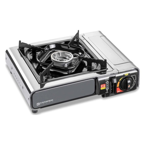 Газова плитка Kemper Extra Smart Stove 2.2 кВт розміри 34 x 28 x 11.5 см нержавіюча сталь для кемпінгу