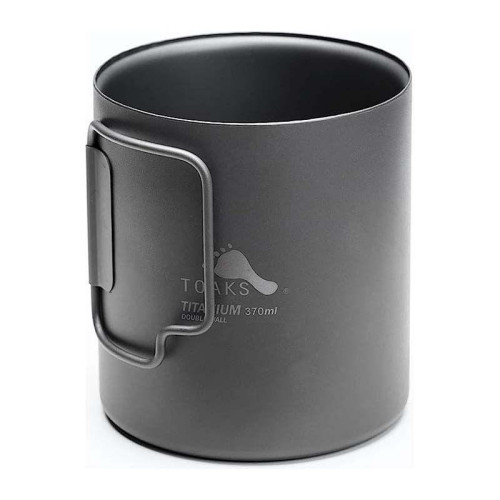 Кухоль TOAKS Titanium 370ml легкий титан 80 г складивающиеся ручки диаметр 80 мм висота 90 мм