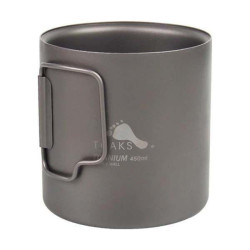 Кухоль TOAKS Titanium 450ml легкий титан 120 г складні ручки диаметр 79/89 мм висота 90/95 мм Кухоль TOAKS Titanium 450ml легкий титан 120 г складні ручки диаметр 79/89 мм висота 90/95 мм